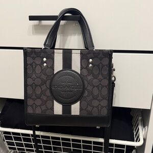 Coach Black and Gray Signature Handbag